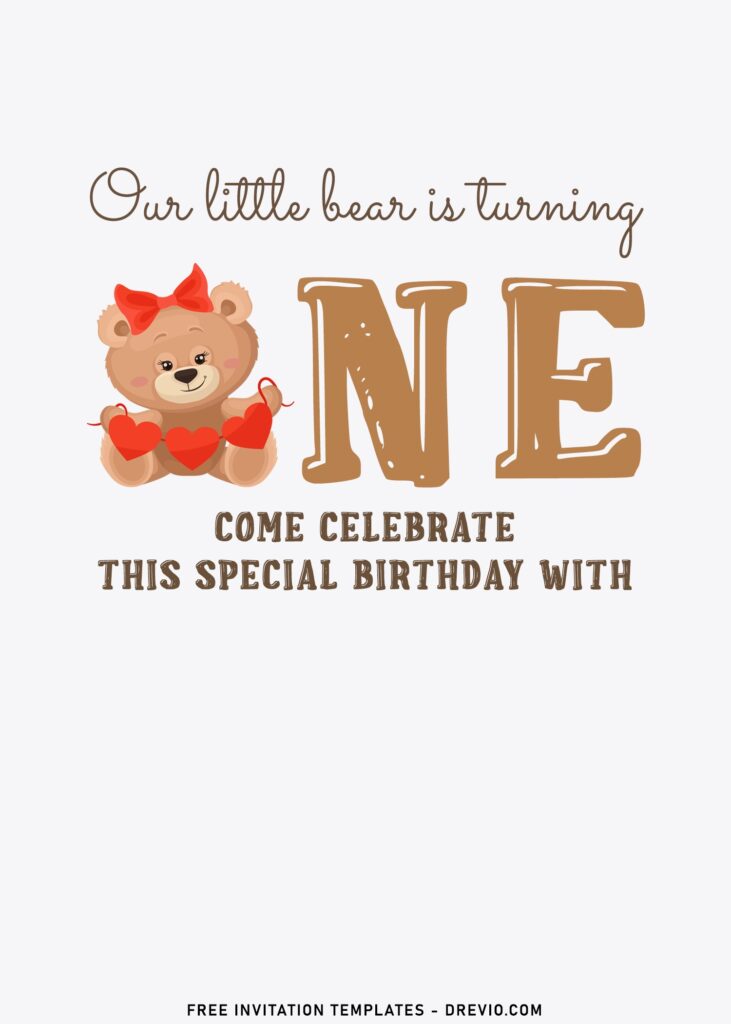 Invitation Template of 8+ Friendly Teddy Bear Birthday Invitation Templates 7