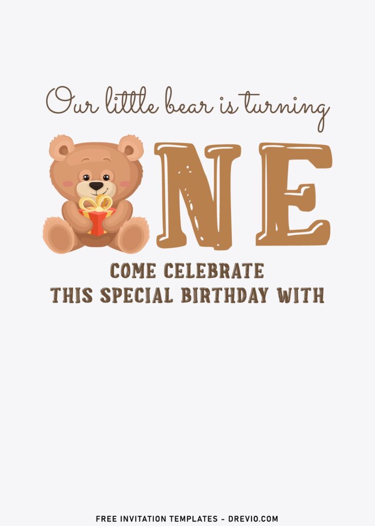 Invitation Template of 8+ Friendly Teddy Bear Birthday Invitation Templates 6