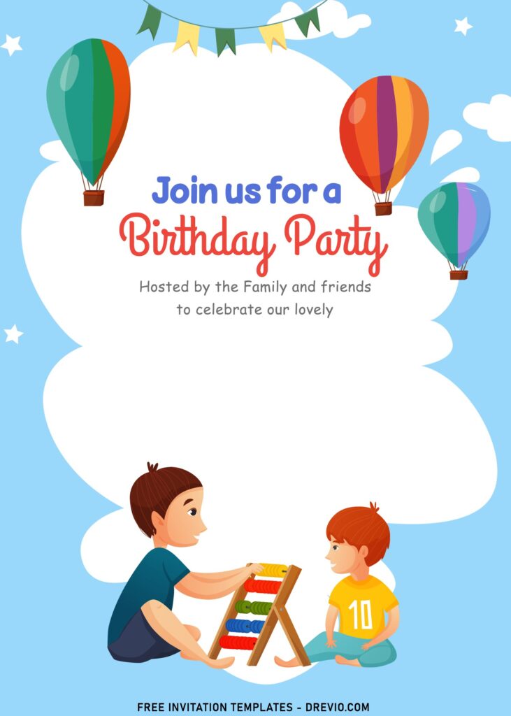 Invitation Template of 8+ Delightful Playing Kids Birthday Invitation Templates 5