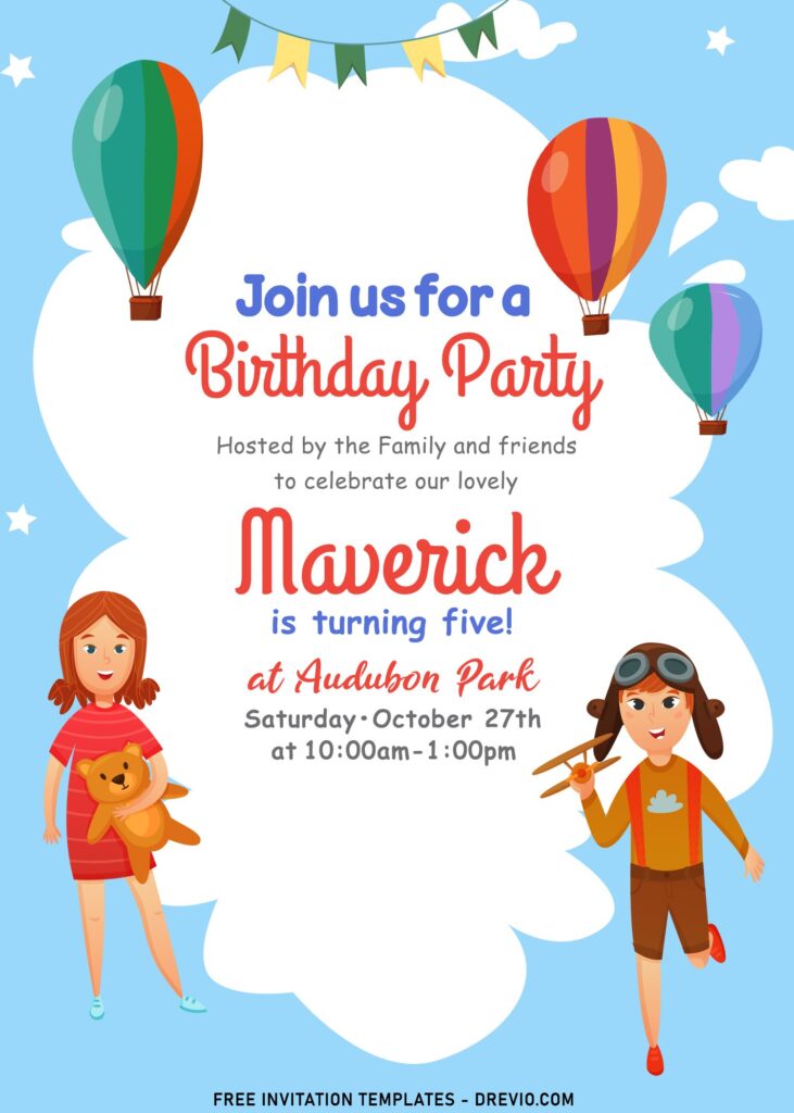 8+ Delightful Playing Kids Birthday Invitation Templates