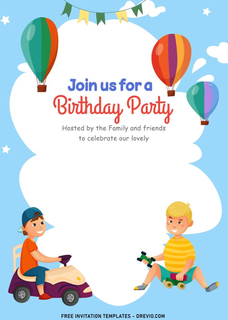 Invitation Template of 8+ Delightful Playing Kids Birthday Invitation Templates 2