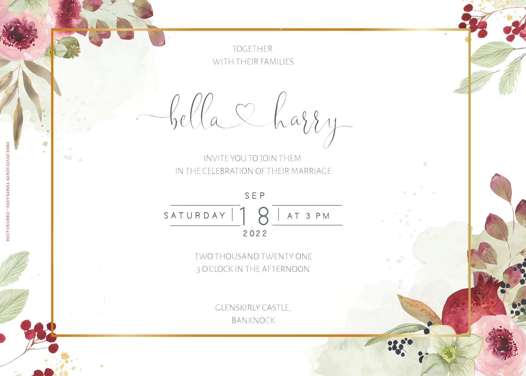 8+ Summer Splash With Pomegranate Floral Wedding Invitation Templates Title