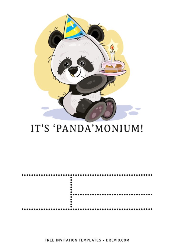 9+ Sweet Birthday Panda Party Invitation Templates with cute baby panda