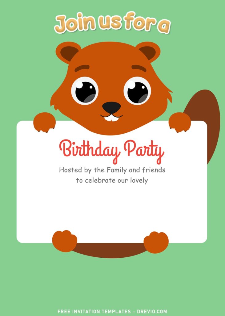 9+ Adorable Zoo Theme Birthday Invitation Templates For Your Kid's Birthday with cute squirrel