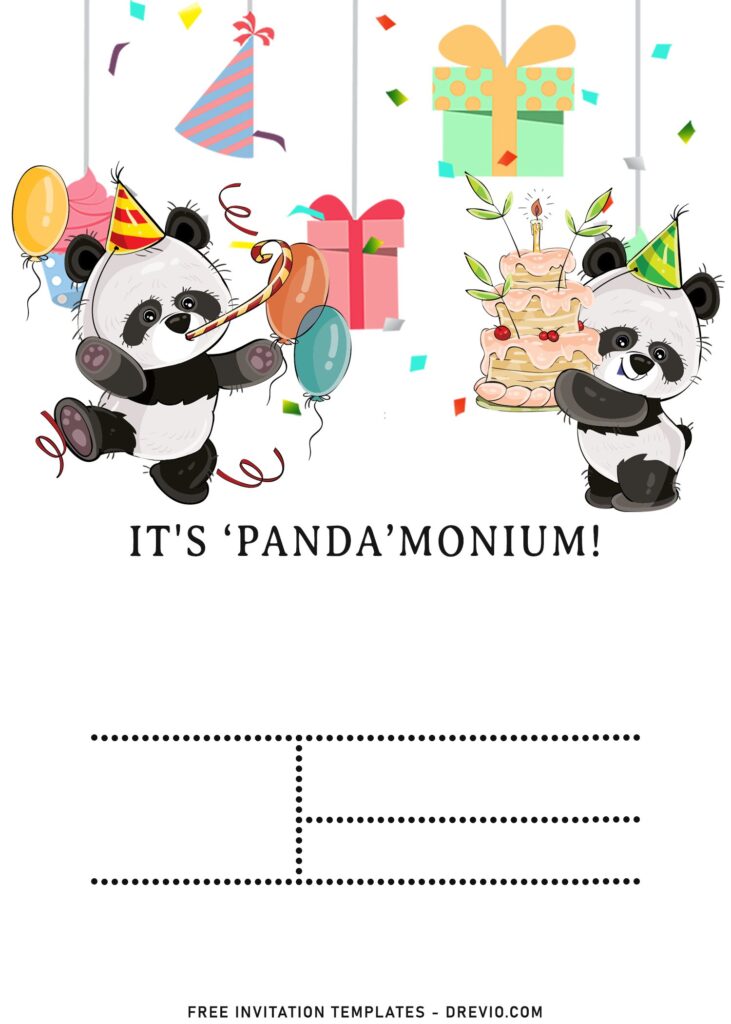 9+ Sweet Birthday Panda Party Invitation Templates with birthday gift boxes