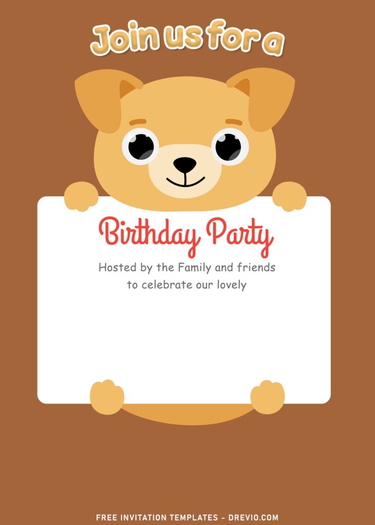 9+ Adorable Zoo Theme Birthday Invitation Templates For Your Kid's Birthday with cute puppy