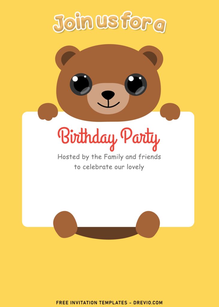 9+ Adorable Zoo Theme Birthday Invitation Templates For Your Kid's Birthday with cute bear