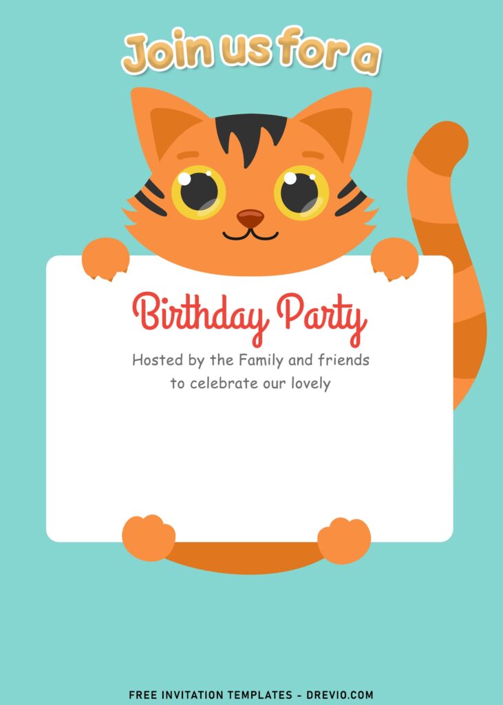 9+ Adorable Zoo Theme Birthday Invitation Templates For Your Kid's Birthday with cute baby tiger