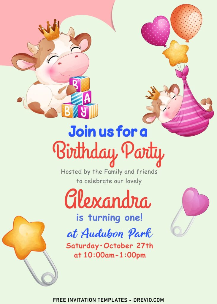 9+ Moo Moo Cow Cute Birthday Party Invitation Templates