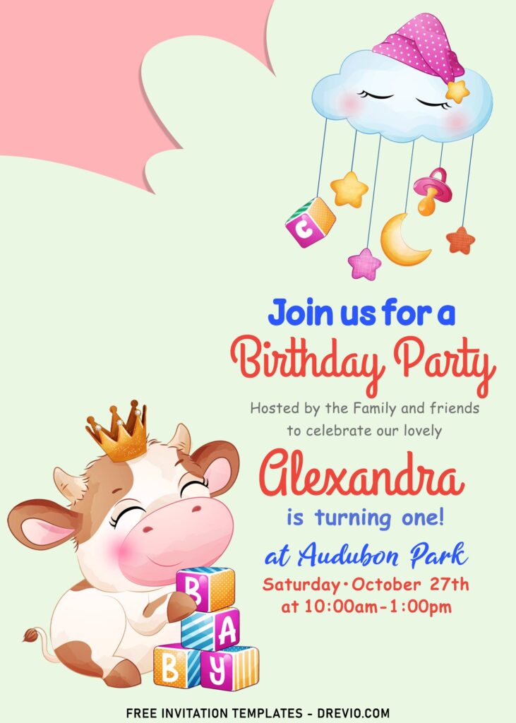 Invitation Template of 9+ Moo Moo Cow Cute Birthday Party Invitation Templates 2