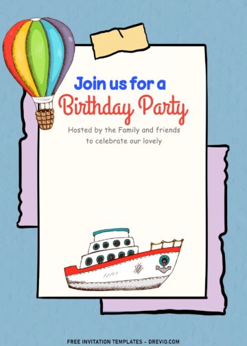 9+ Cartoon Transportation Themed Joint Birthday Invitation Templates ...