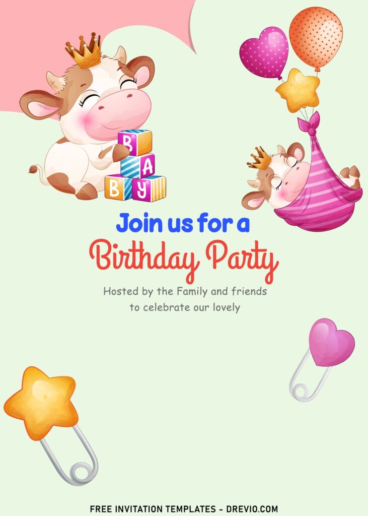 Invitation Template of 9+ Moo Moo Cow Cute Birthday Party Invitation Templates 1