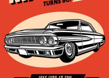 9+ Stylish Retro Car Golden 50th Birthday Invitation Templates