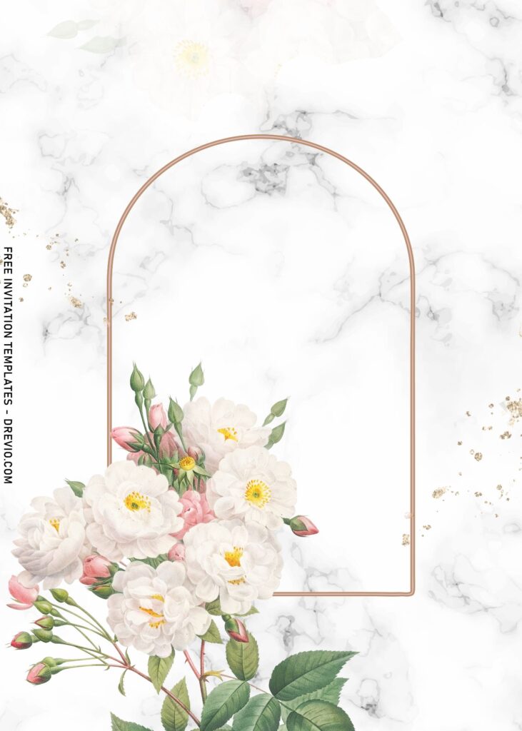 9+ Luxury Marble And Floral Invitation Templates For Beautiful Garden Wedding with wedding arch frame