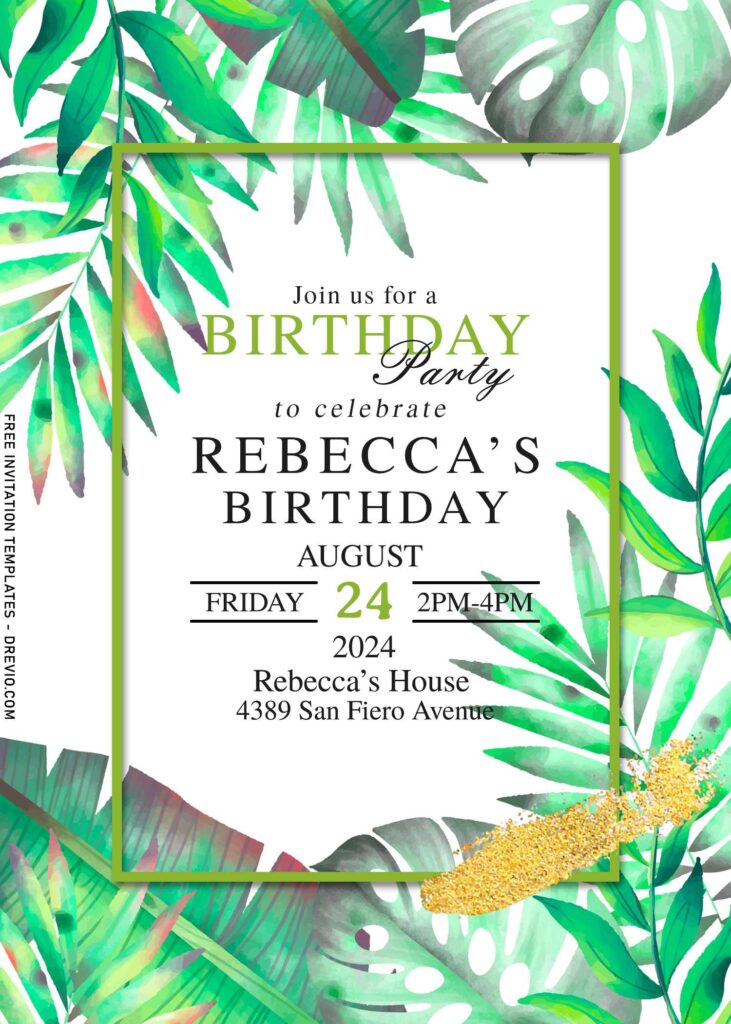 7+ Tropical Luau Greenery And Marble Birthday Invitation Templates