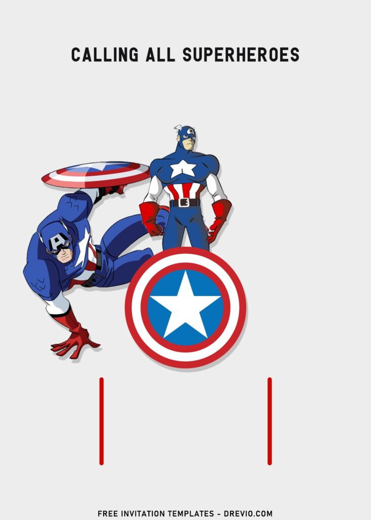 10+ Marvelous Captain America Birthday Invitation Templates For All Ages with Captain America's Shield