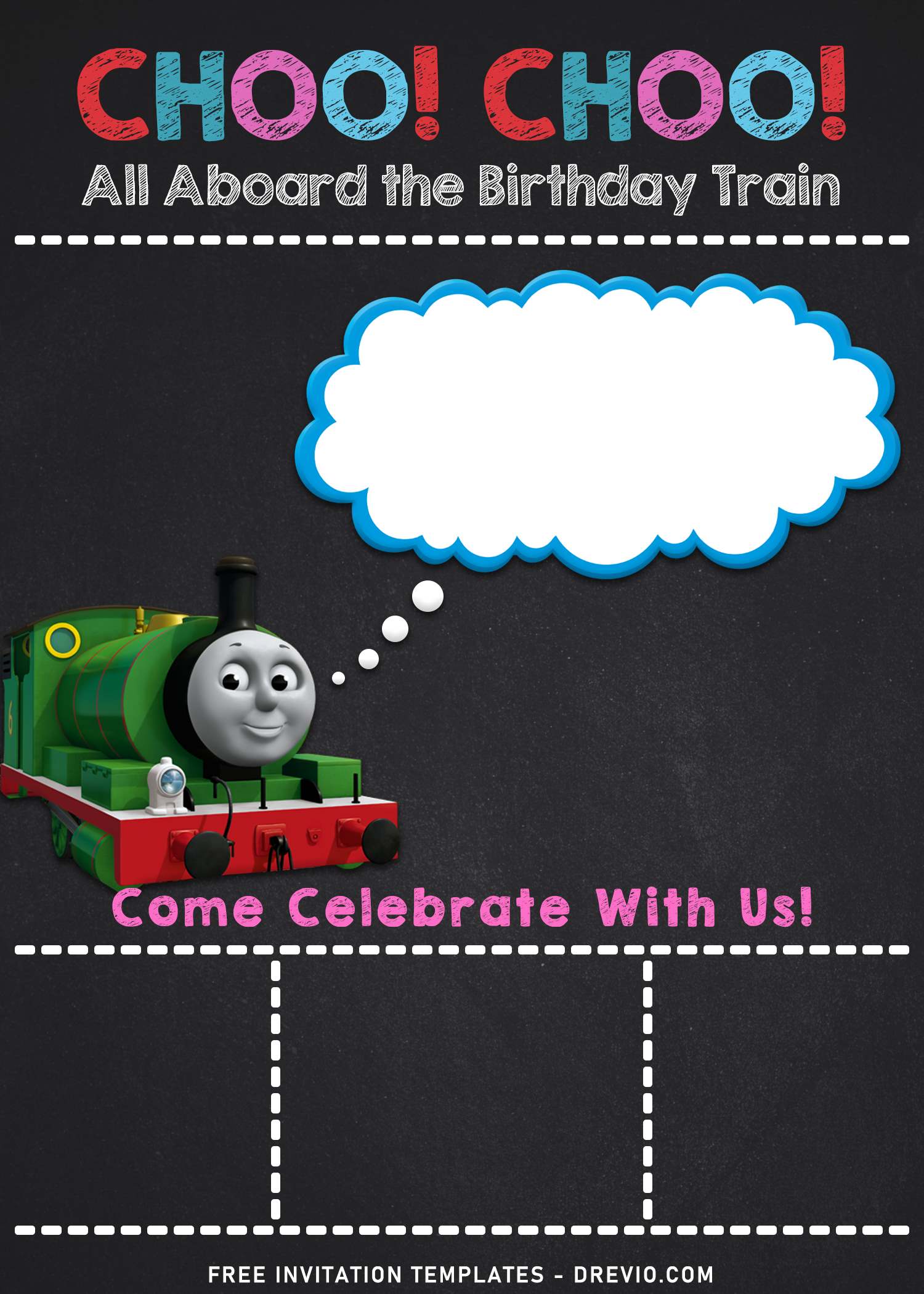 Thomas The Tank Engine Birthday Party Invites TT1 
