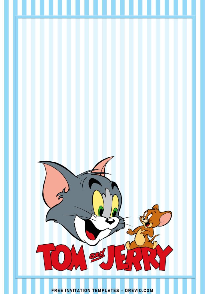 10+ Bubbly Tom And Jerry Themed Birthday Invitation Templates with Tom and Jerry's laughing