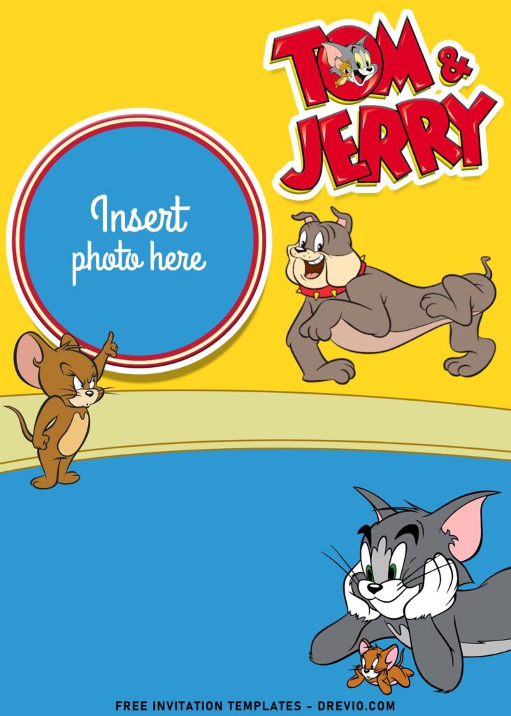 10+ Super Fun Tom And Jerry Birthday Invitation Templates with adorable Tom and Jerry logo