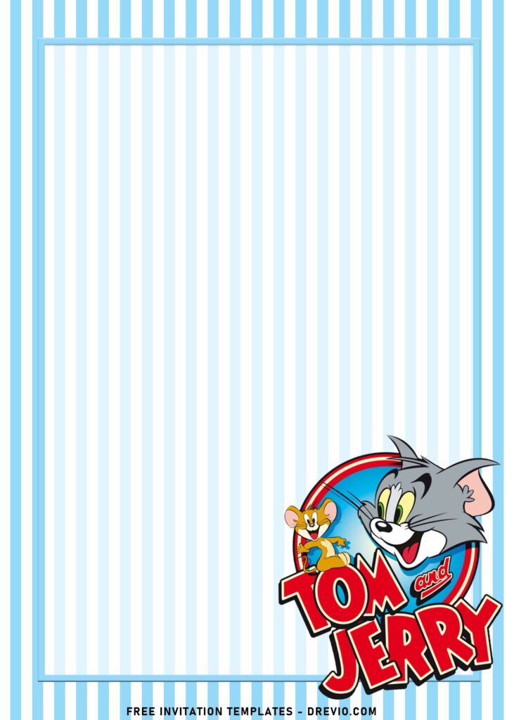 10+ Bubbly Tom And Jerry Themed Birthday Invitation Templates with Tom and Jerry logo
