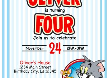 10+ Bubbly Tom And Jerry Themed Birthday Invitation Templates