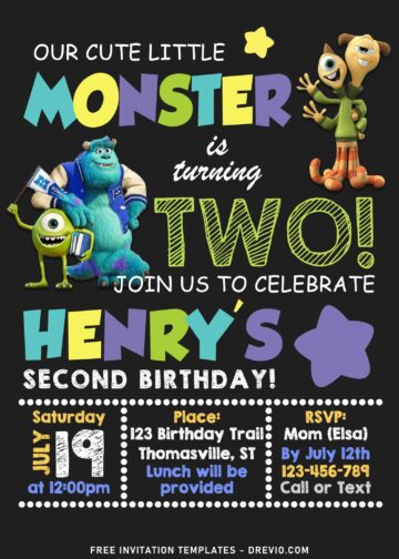 11+ Monster Inc University Birthday Invitation Templates - Drevio ...