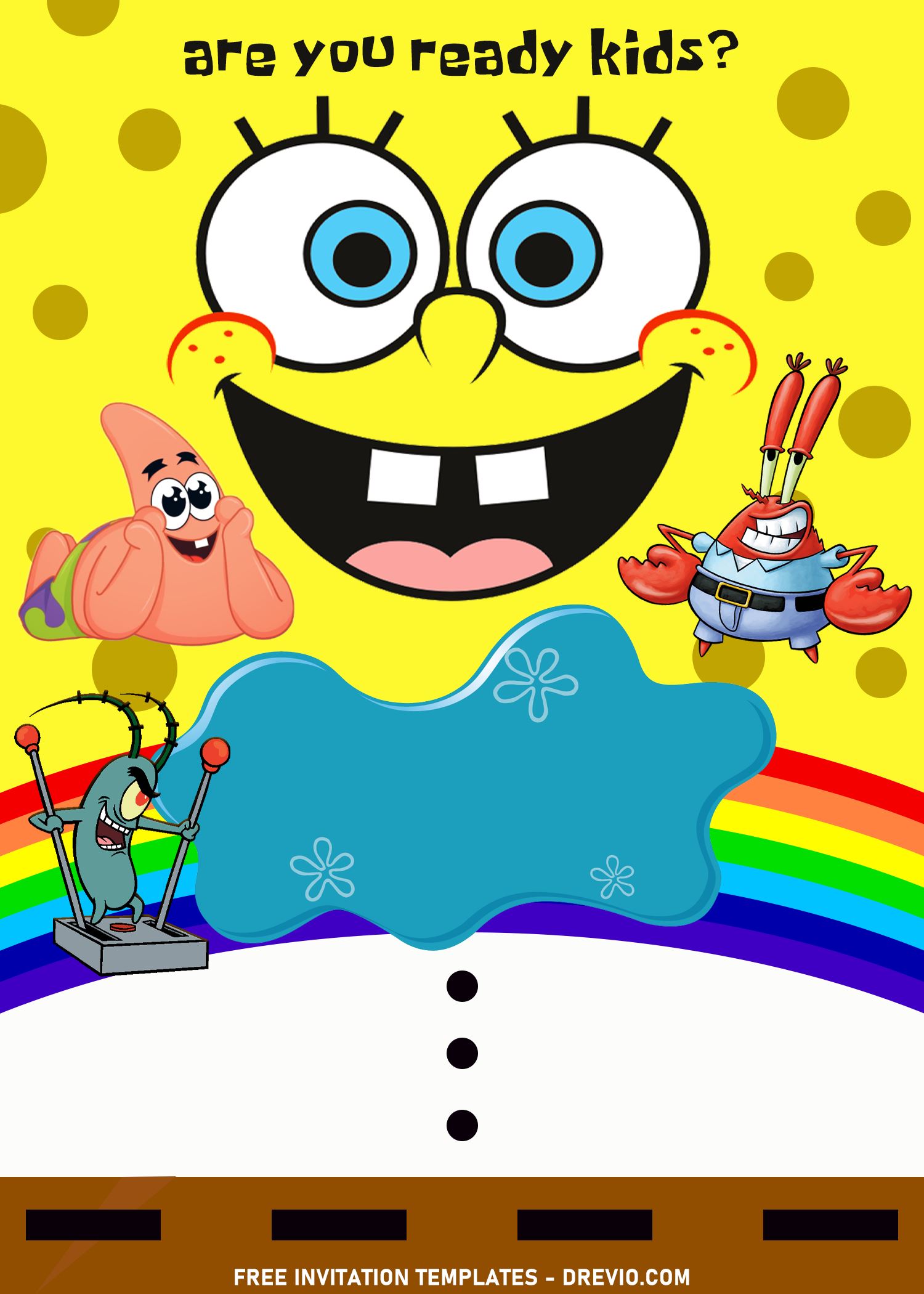 11  Cute Spongebob Squarepants Birthday Invitation Templates Download