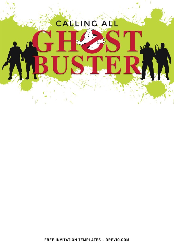 11+ The Sinister Classic Ghostbuster Birthday Invitation Templates with Ghostbuster Silhouette and Logo