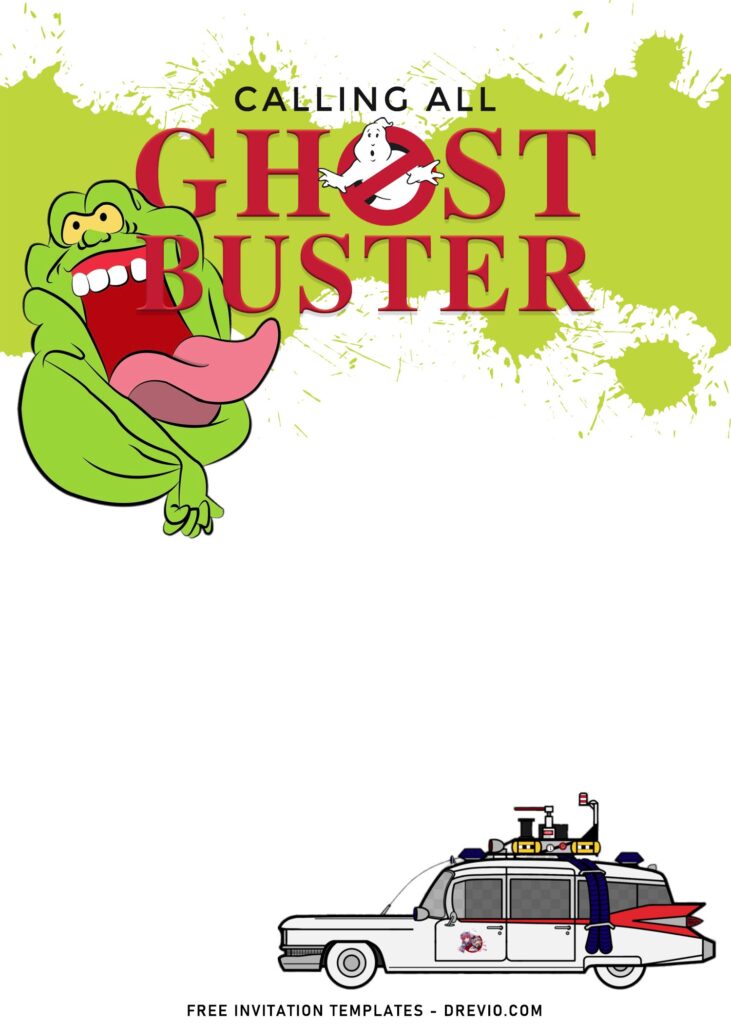 11+ The Sinister Classic Ghostbuster Birthday Invitation Templates with Green slimey
