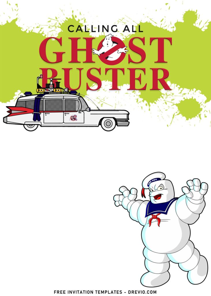 11+ The Sinister Classic Ghostbuster Birthday Invitation Templates with Stay Puft Marshmallow