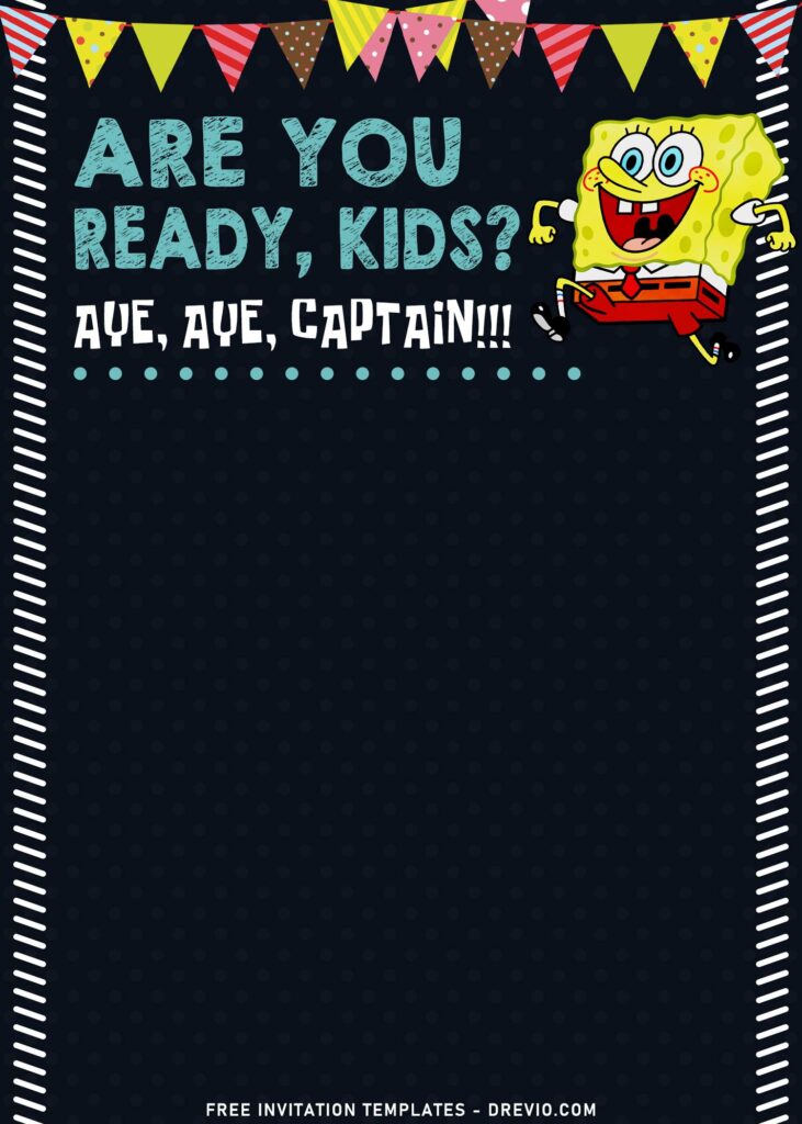 Invitation Template of 11+ Personalized SpongeBob Chalkboard Birthday Invitation Templates 2