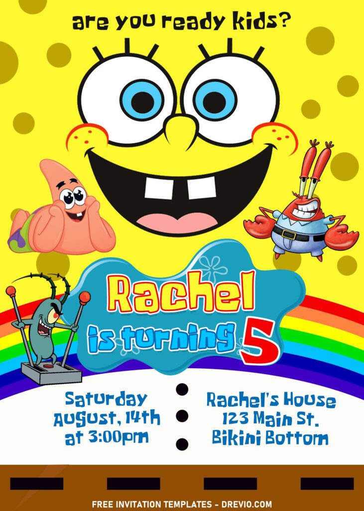 11+ SpongeBob Party Time! Birthday Invitation Templates For All Ages