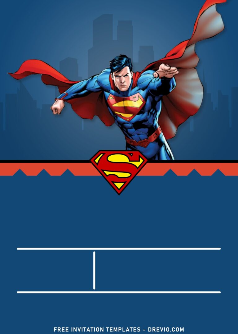 11+ Justice League Superman Birthday Invitation Templates | Download ...