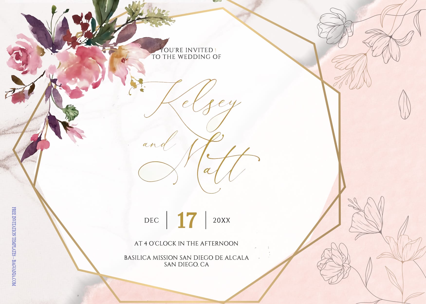 7+ Abstract Renaissance Watercolor Floral Wedding Invitation Templates Title