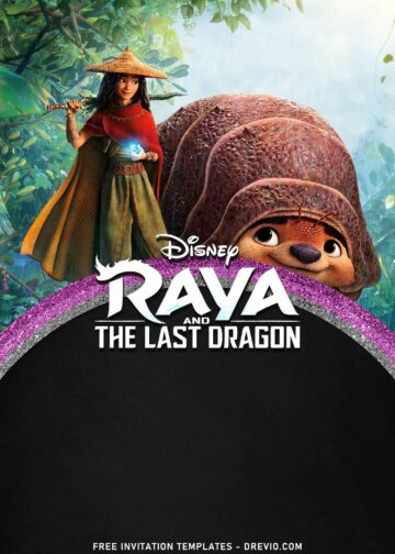 7+ Charming Disney Raya And The Last Dragon Birthday Invitation ...