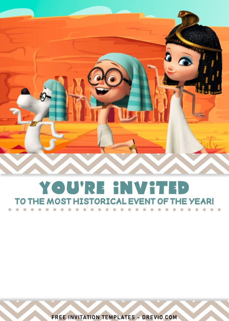 7+ Cute Mr. Peabody And Sherman Birthday Invitation Templates with Egyptian Sherman