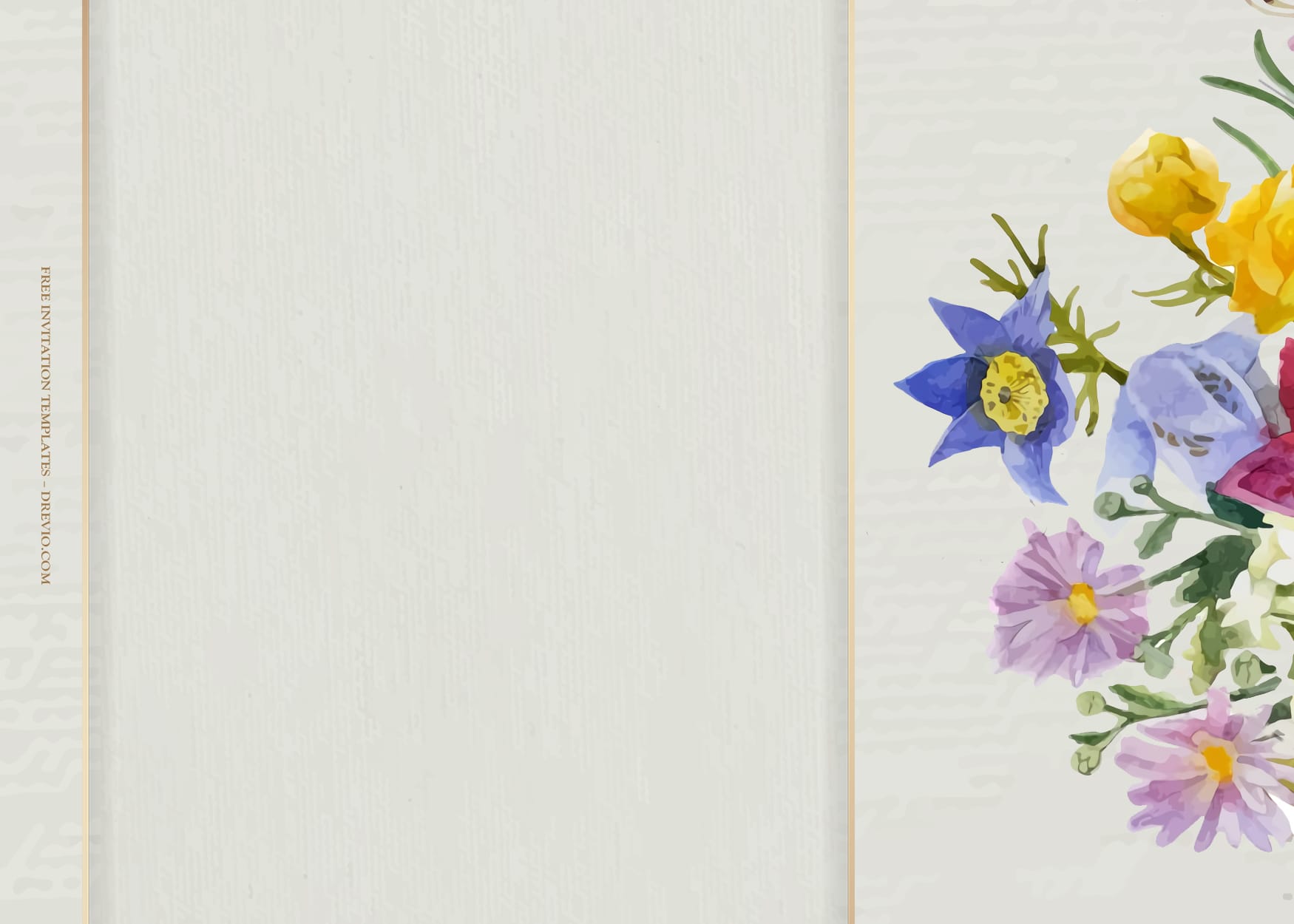 7+ Botanical Spring Watercolor Floral Wedding Invitation Templates Three