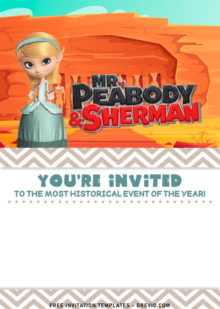 7+ Cute Mr. Peabody And Sherman Birthday Invitation Templates with Penny Peterson