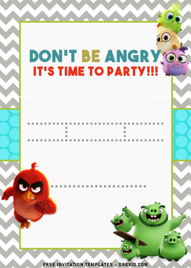 7+ Lovable Angry Birds And The Bad Piggies Birthday Invitation Templates with Red and Chef Pig