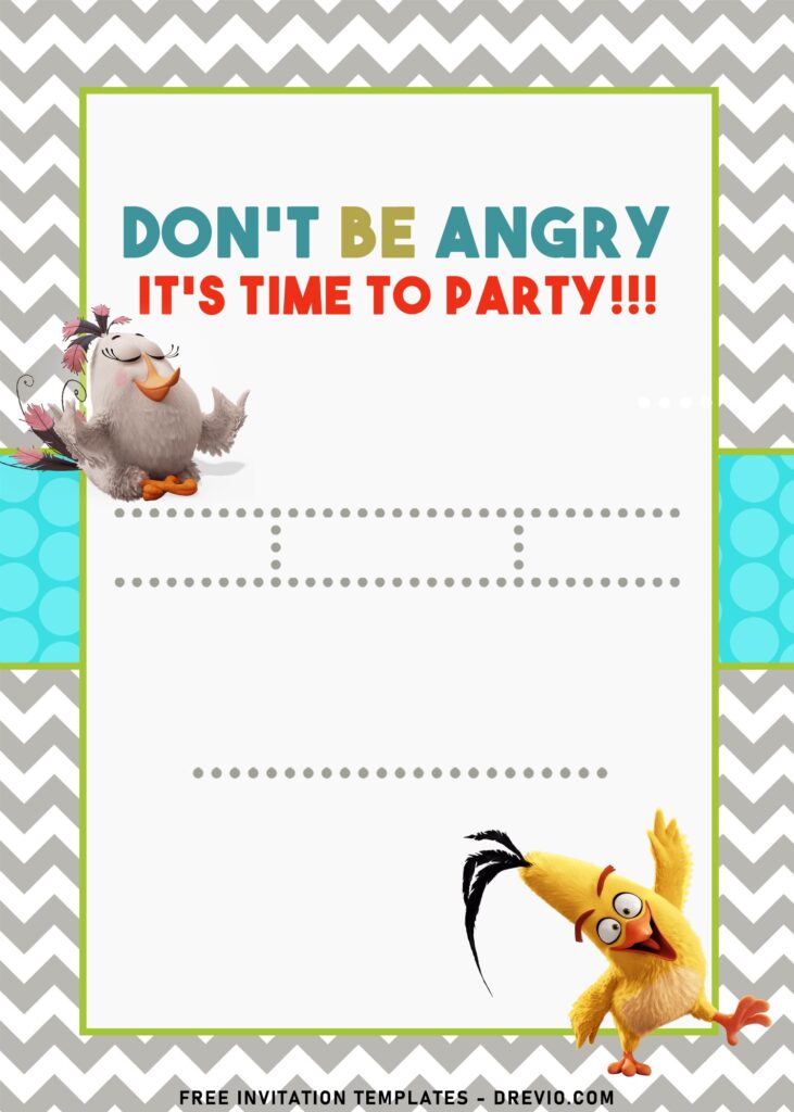 7+ Lovable Angry Birds And The Bad Piggies Birthday Invitation Templates with Chuck and Matilda