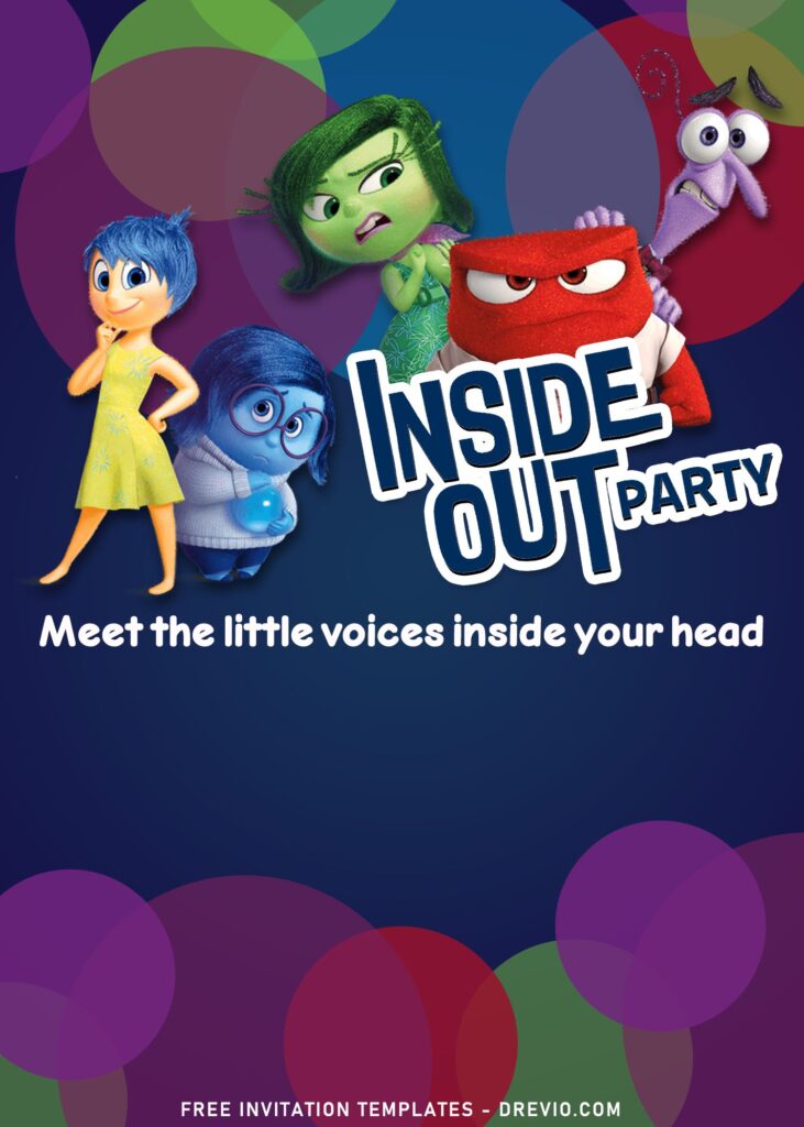 7+ Colorful Inside Out Movie Themed Birthday Invitation Templates with Anger And Fear