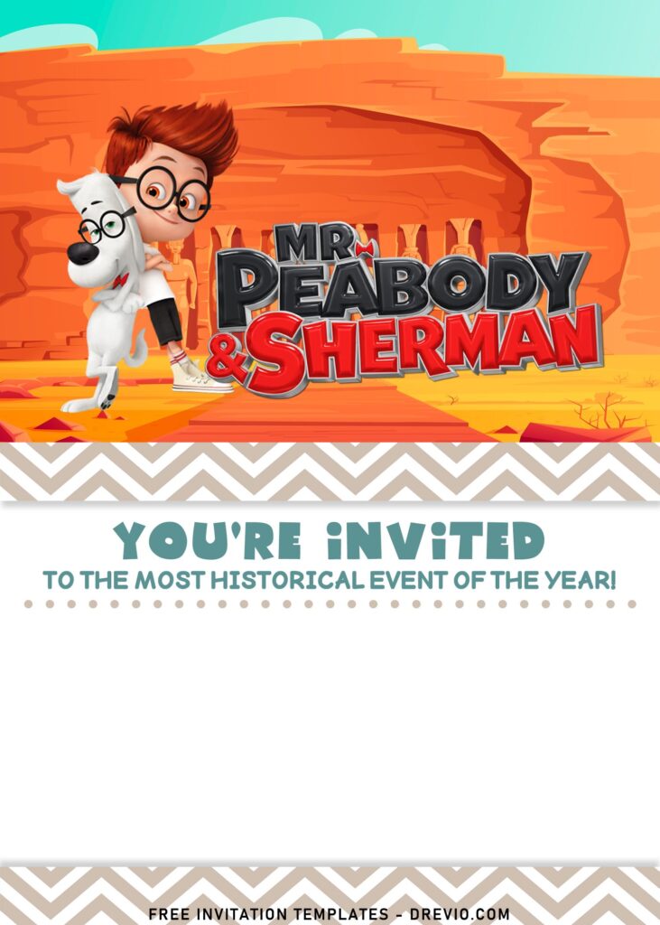 7+ Cute Mr. Peabody And Sherman Birthday Invitation Templates with Egyptian Valley Of The King