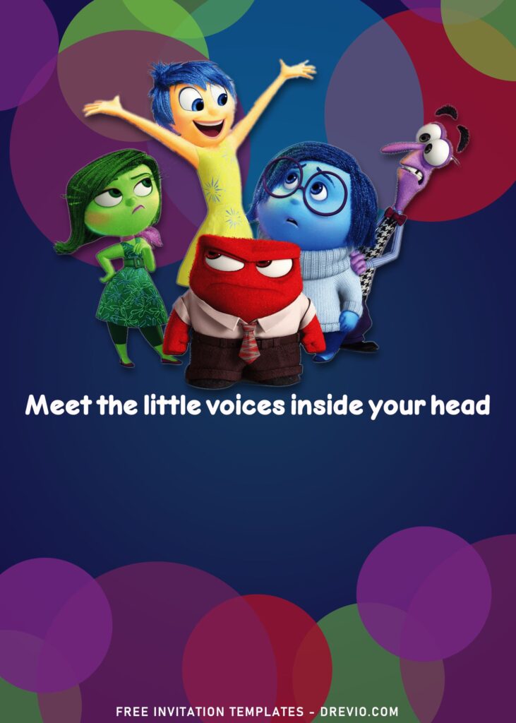 7+ Colorful Inside Out Movie Themed Birthday Invitation Templates with Joy and Sadness