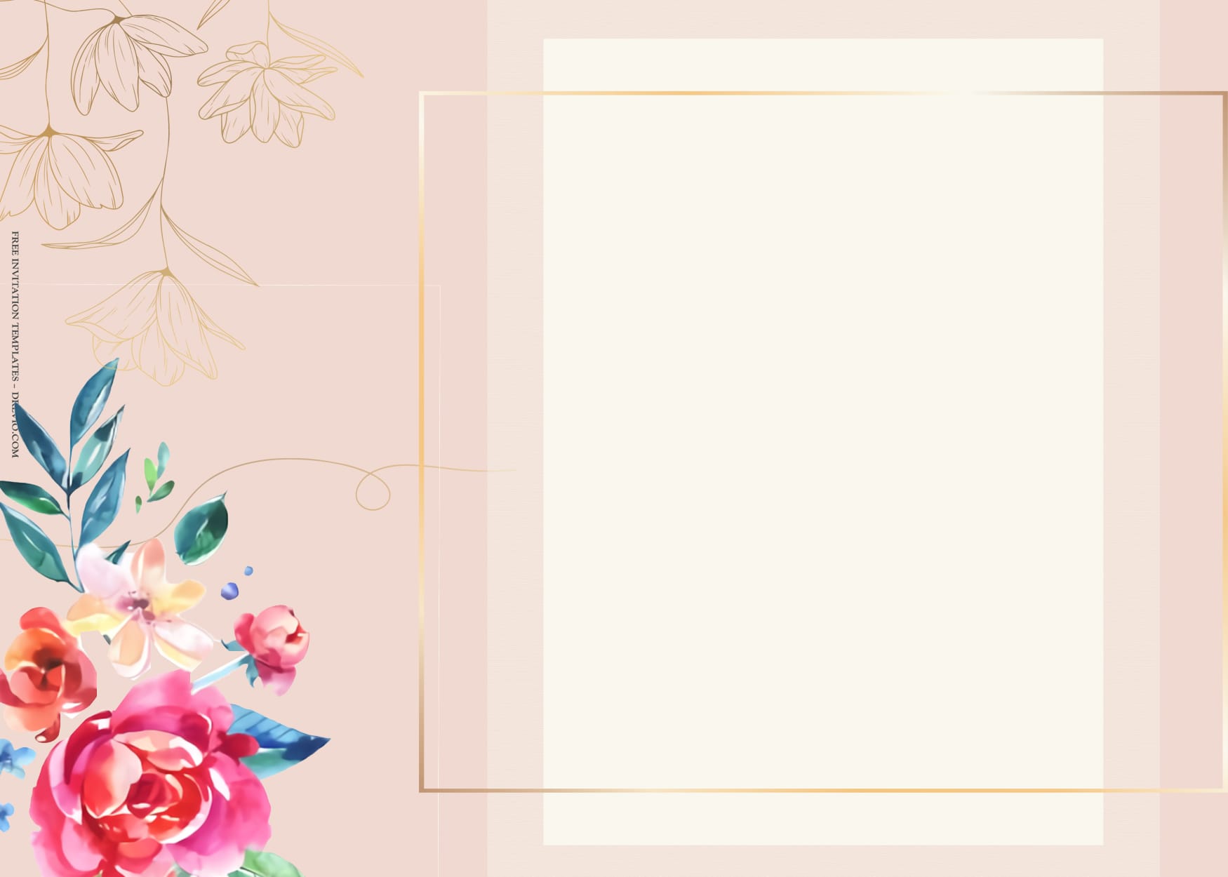 7+ Florence Watercolor Floral Wedding Invitation Templates Type Five