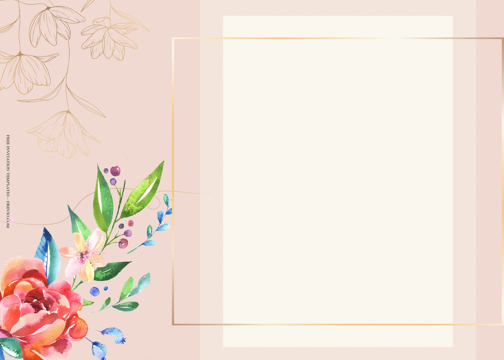 7+ Florence Watercolor Floral Wedding Invitation Templates Type One