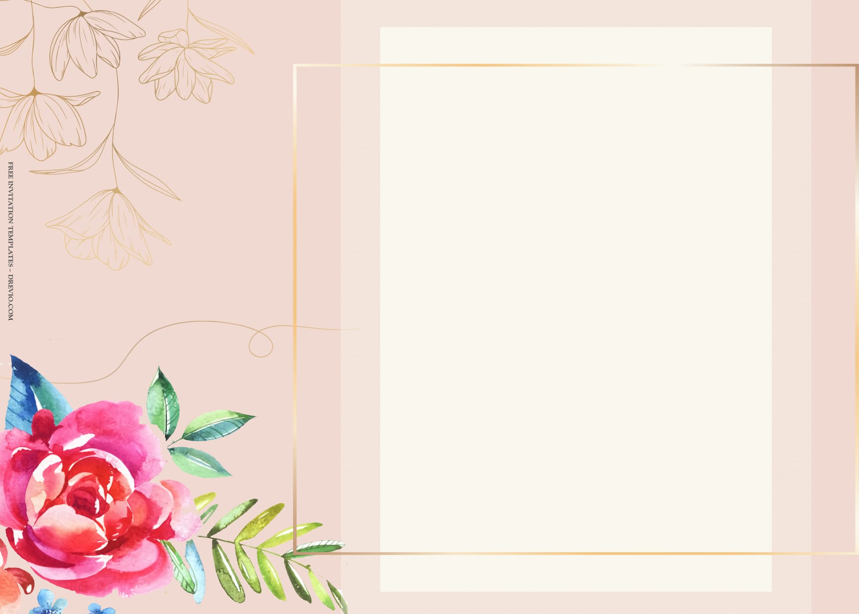 7+ Florence Watercolor Floral Wedding Invitation Templates Type Three