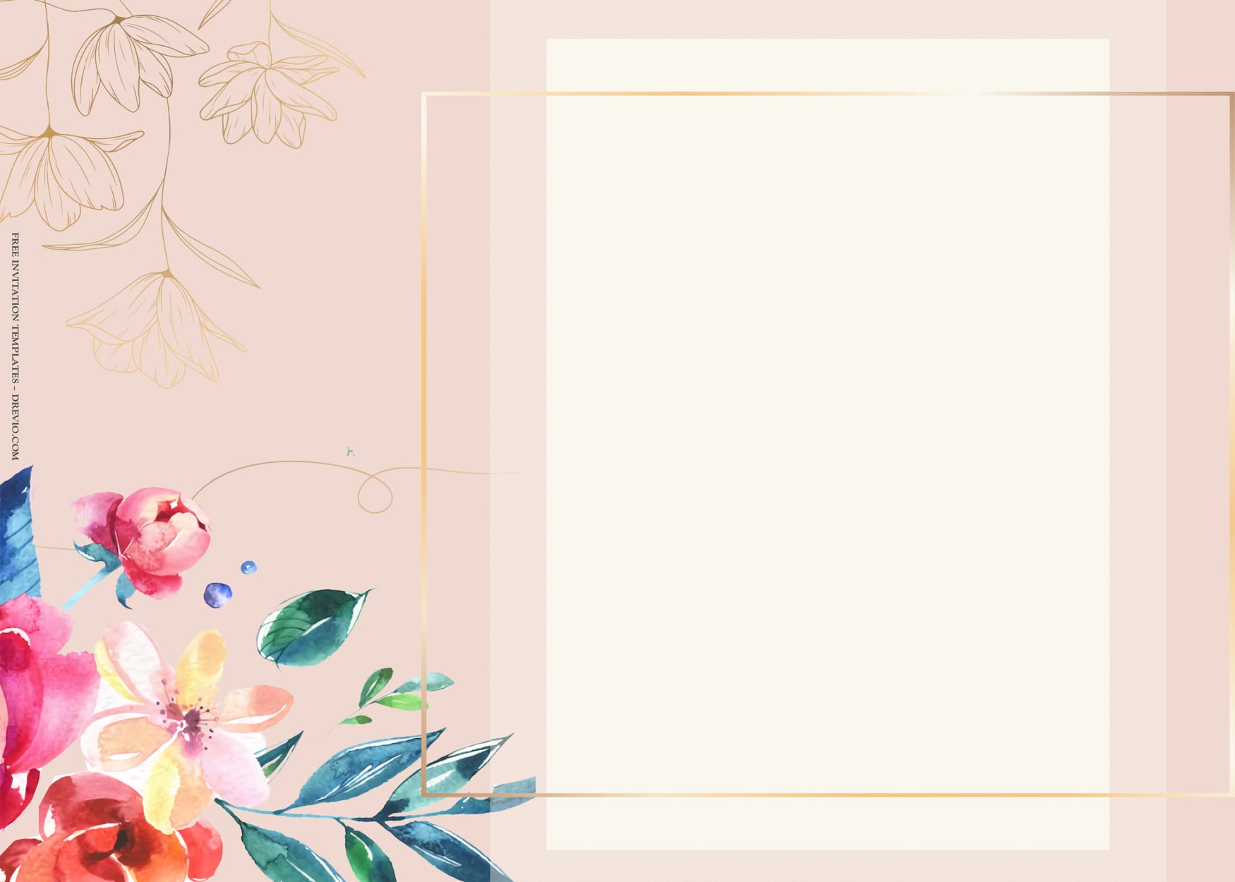 7+ Florence Watercolor Floral Wedding Invitation Templates Type Two