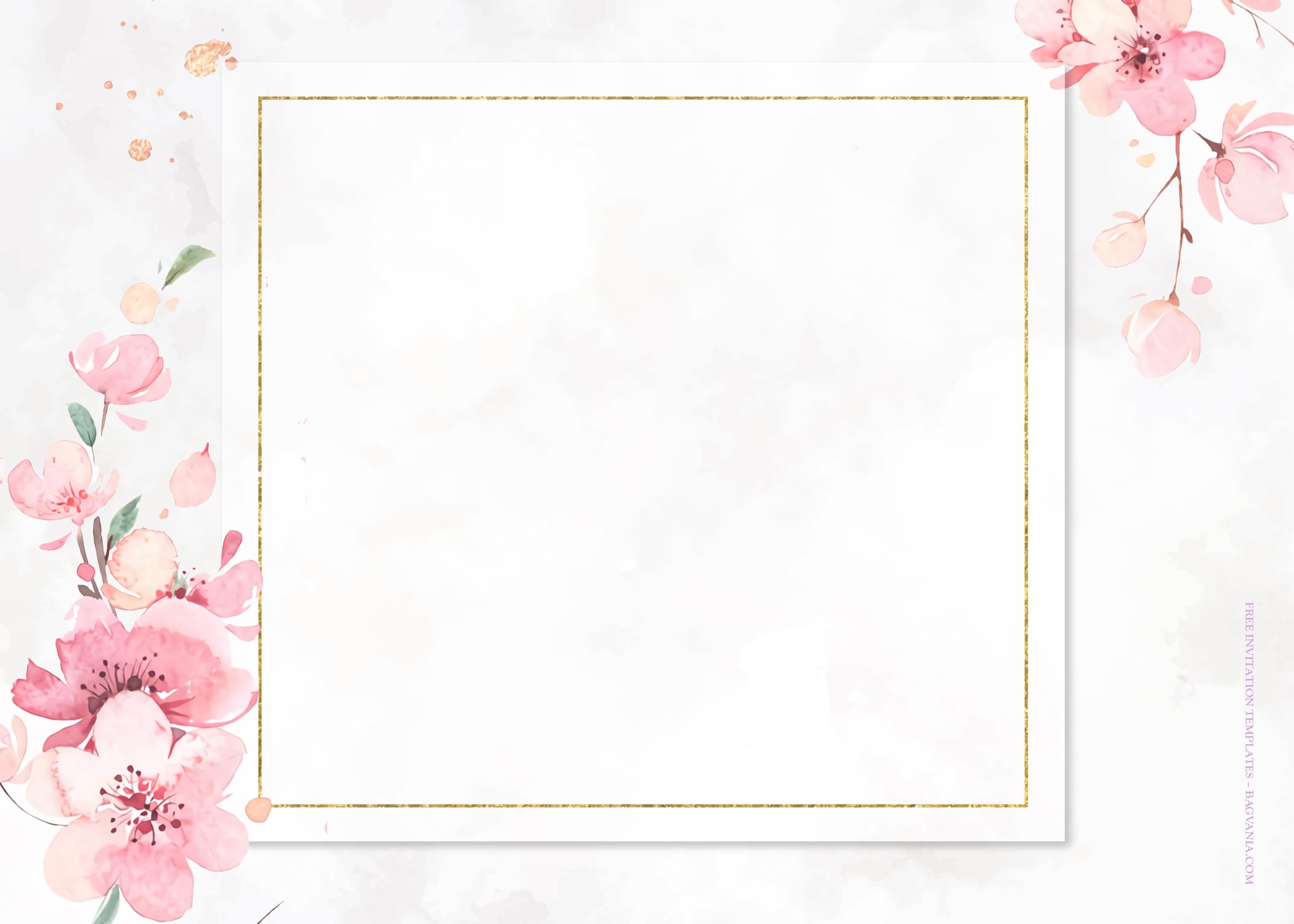 7+ Gentle Spring Sakura Floral Wedding Invitation Templates Type Five