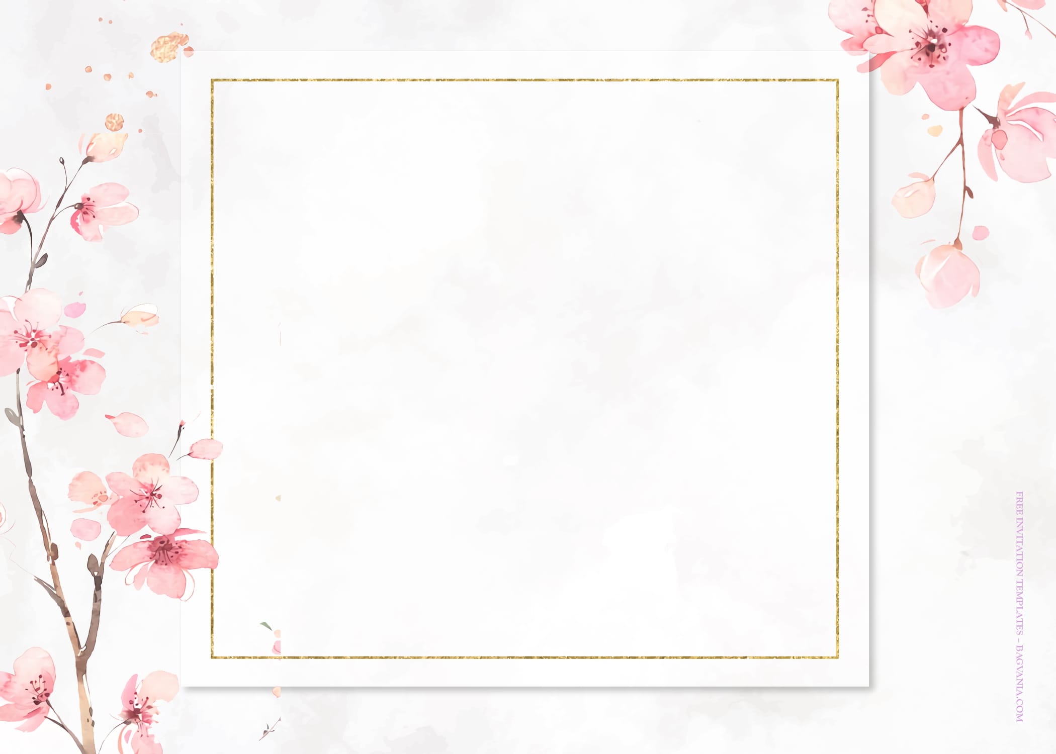 7+ Gentle Spring Sakura Floral Wedding Invitation Templates Type Two