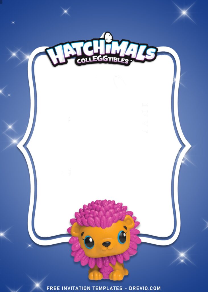7+ Adorable Hatchimals Nursery Themed Birthday Invitation Templates with twinkling background
